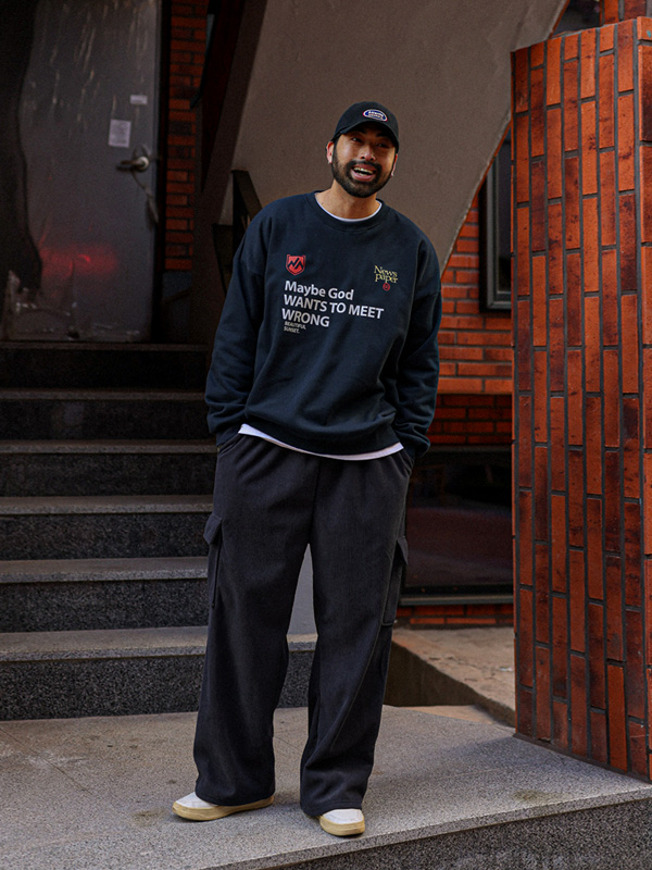 (XL-6XL)<BR>메이비 起毛マンツーマンTシャツ