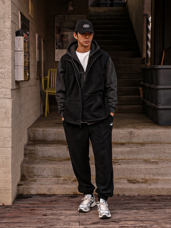 (L-7XL)<BR>포버트 조거 フリース バンディングパンツ P013<br><font color="#fb5ec9"><B>[1+1]</B></font>