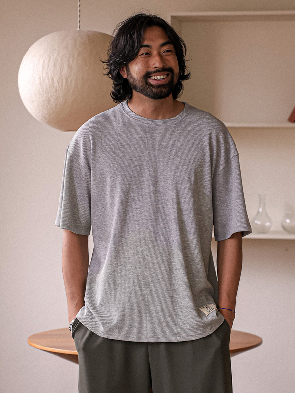 (L-5XL)<BR>다날리 ワッフル 半そでティー