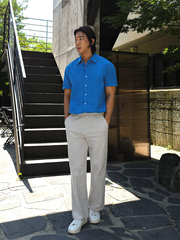 (L-4XL)<br>크리차우 半袖シャツ