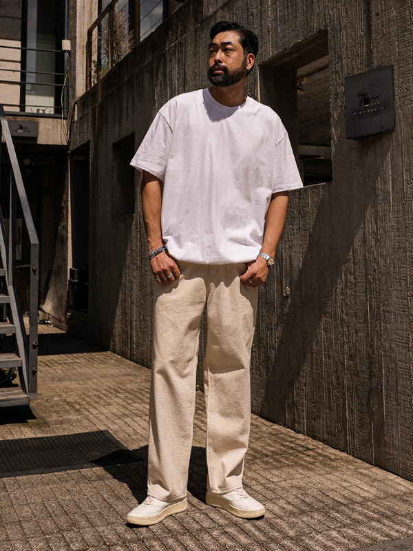 (L-6XL)<BR>쿠트노 넣은척 밴딩반팔티 T042