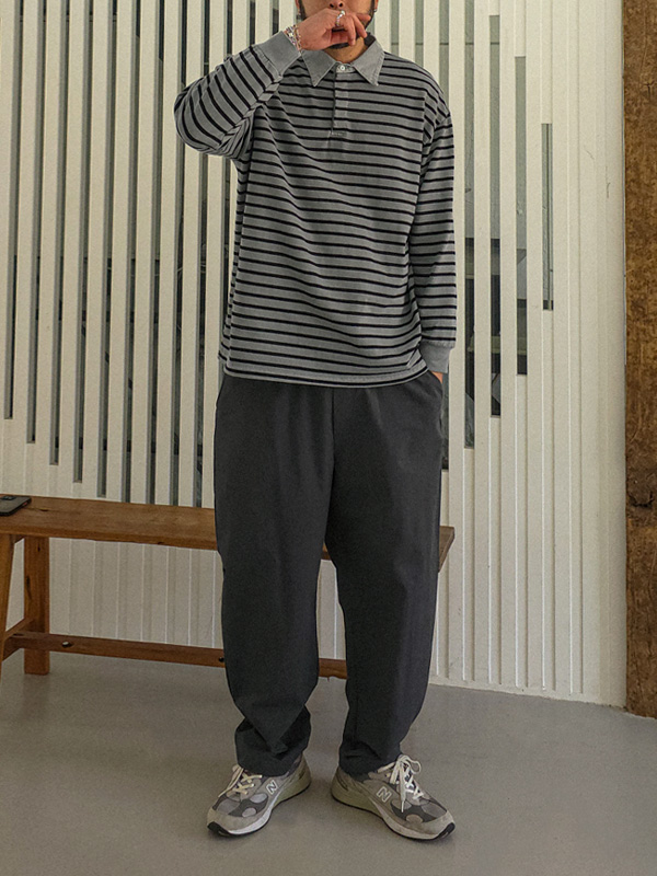 (L-4XL)<br>트할스 セミワイドフィット バンディングパンツ 677