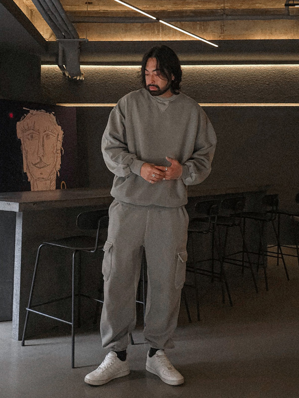 [SET](XL-6XL)<BR>파프라스 マンツーマン(쭈리/起毛)+반크리트레이닝<br>조거팬츠(쭈리/起毛)