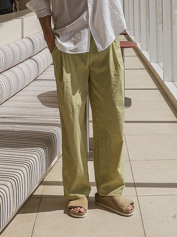 (XL-6XL)<BR>슈야 セミワイドフィット ストライプ バンディングパンツ