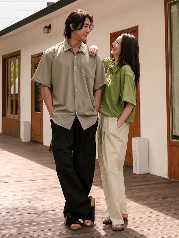 (M-4XL)<br>파슈카니 セミワイドフィット リネンバンディングパンツ