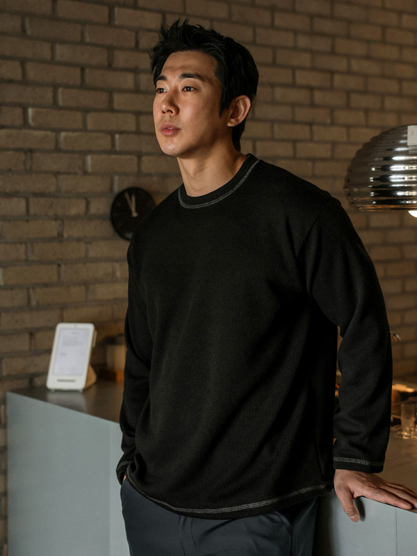 (L-5XL)<br>바그파트 ニット 長袖Tシャツ