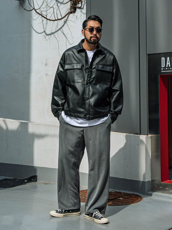 (S-6XL)<BR>크라핀 ワイドバンディングパンツ