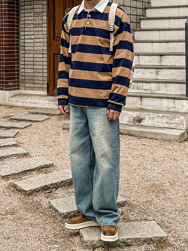 (S-5XL)<BR>피커링 ワイドフィット デニムパンツ 206