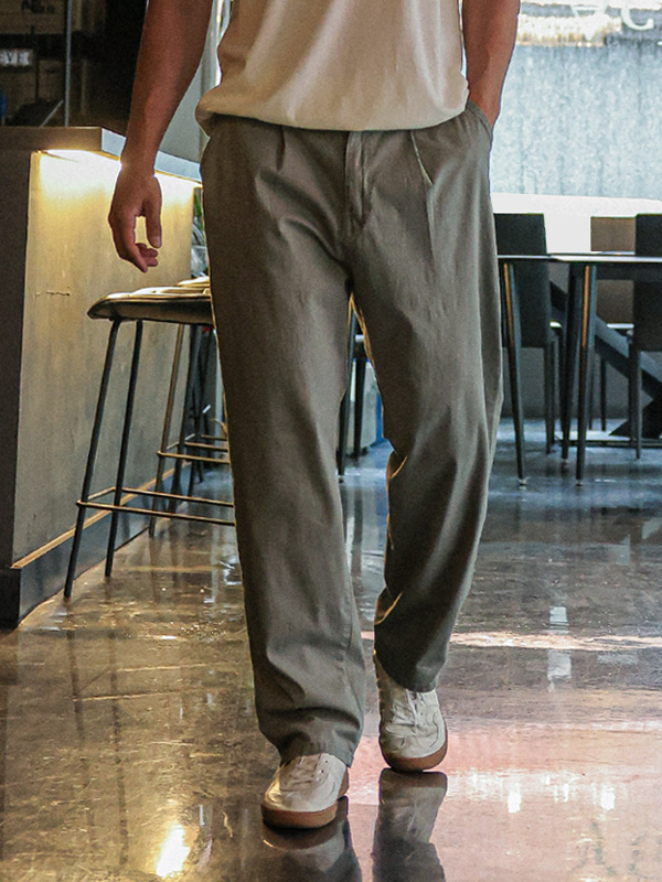 (M-5XL)<BR>사스티 標準フィット バックバンディング 綿パンツ (70夏)