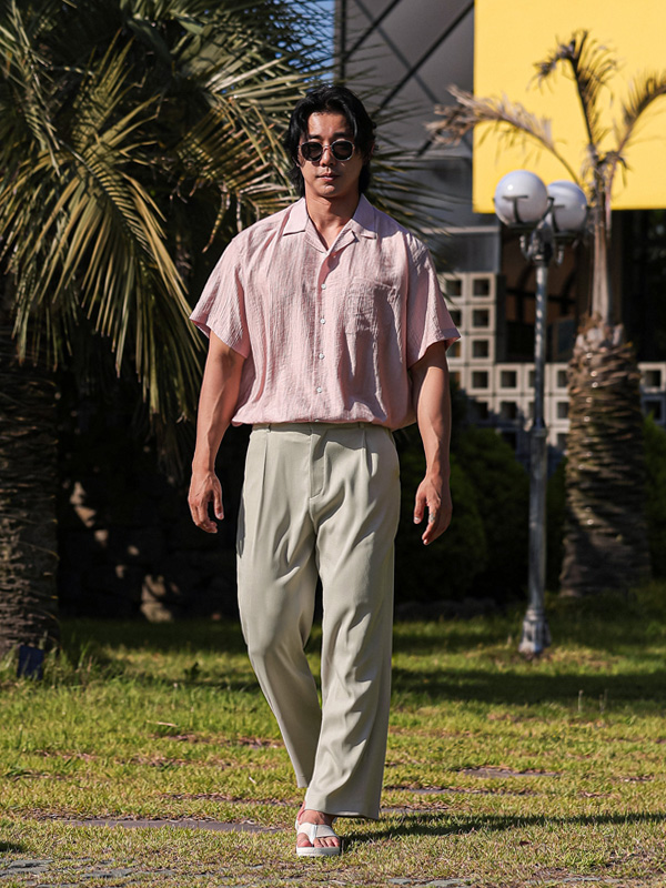 (XL-5XL)<br>지로타 オープンカラー 半袖シャツ