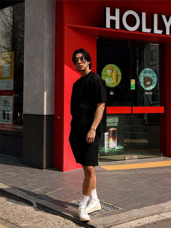 (XL-4XL)<br>반모리사 ヘンリーネック 半そでティー