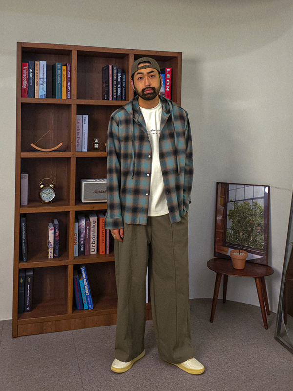 팔리즈 フードチェックのシャツ 416