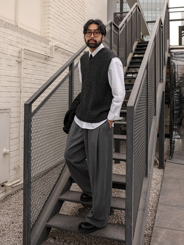 (L-5XL)<BR>벌집스 ニットベスト