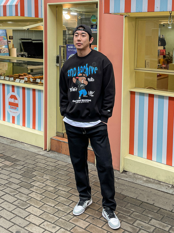 (M-3XL)<BR>호이아 スリムフィット 밴딩생지데님팬츠