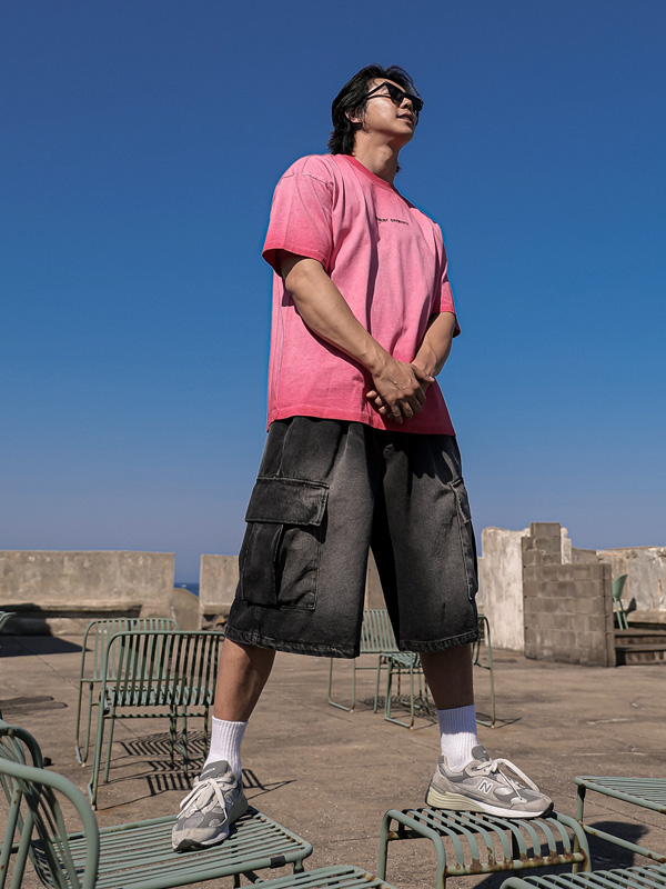 (XL-6XL)<BR>바달 バミューダ デニムバンディングショートパンツ