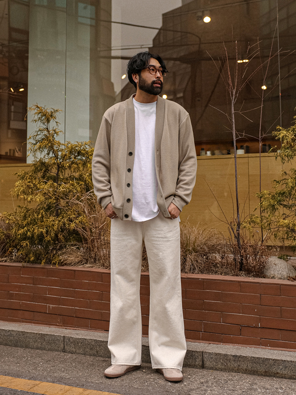 (S-5XL)<BR>하멜린 セミワイドフィット 綿パンツ D586