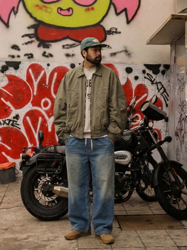 (M-4XL)<BR>카노디 セミワイドフィット デニムバンディングパンツ H5000