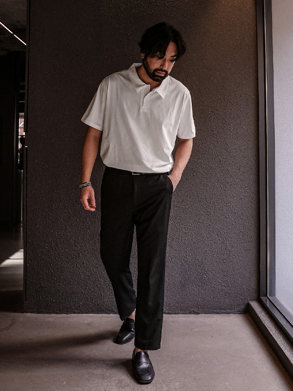 (M-6XL)<br>아키사그 半袖襟Tシャツ <br><font color=