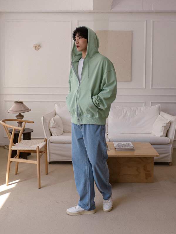 (M-4XL)<br>아디라 標準フィット 隠しバンド デニムパンツ