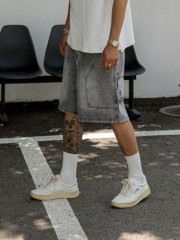 (L-6XL)<br>보르보르 デニムバンディングショートパンツ 40628