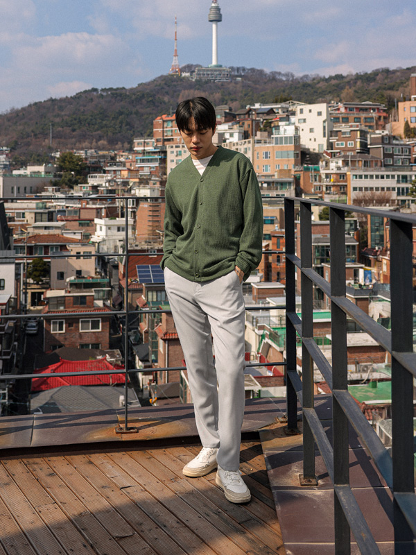 (M-5XL)<br>티라프 ブイネック カーディガン