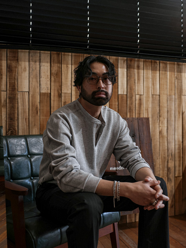 (L-5XL)<BR>바르카니 ヘンリーネック 와플긴팔티 T064