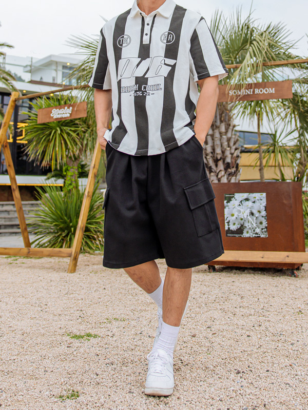 (XL-6XL)<BR>라호셀 カーゴバンディングショートパンツ