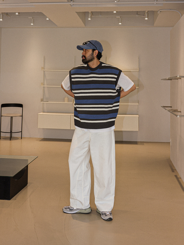 벨렙 縞模様 ニットベスト