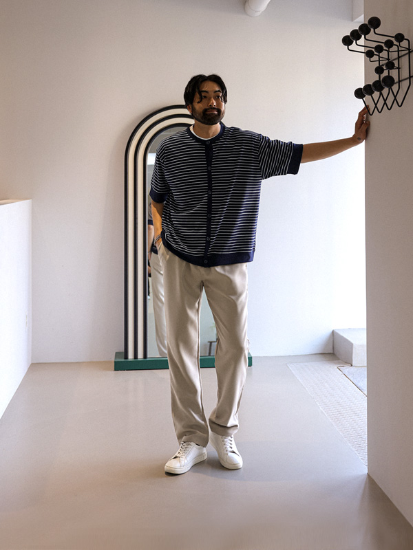 (M-4XL)<br>보로디노 縞模様 반팔가디건