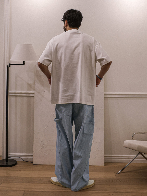 (L-5XL)<BR>비첸 セミワイドフィット バックバンディング デニムパンツ