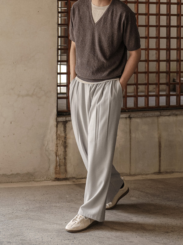 (L-4XL)<BR>로파르 ワイドフィット バンディングスラックス 74