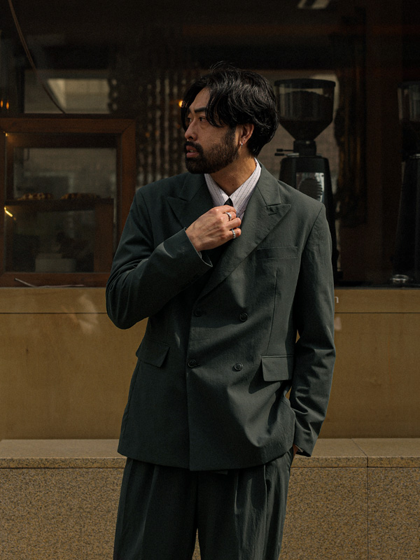 [SET](L-7XL)<br> 필리빗 더블자켓+바틴다 バックバンディング 벌룬슬랙스