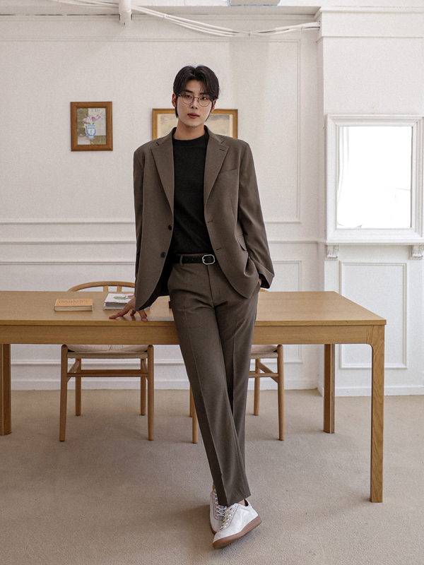 (M-7XL)<BR>쿠아론 標準フィット スパン 뒷밴딩팬츠 S012-P