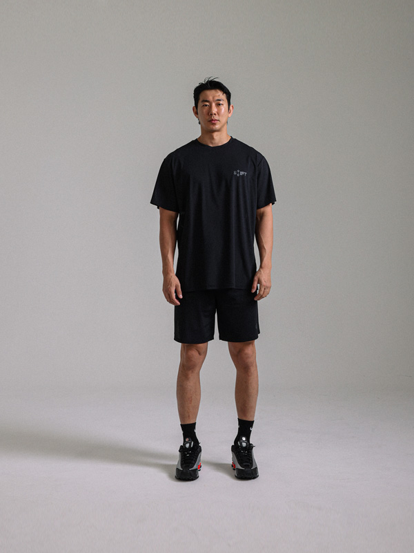 [SET](M-6XL)<BR>크라임 半そでティー+에어워킹 バンディング半ズボン <br><font color="#072c81"><B>[ W.DNA ]</B></font>