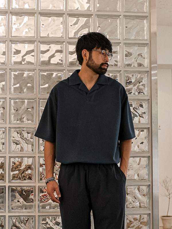 (L-7XL)<BR>에르딩 半袖襟Tシャツ