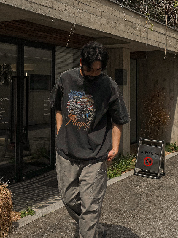 (XL-4XL)<br>루넬 顔料 半そでティー