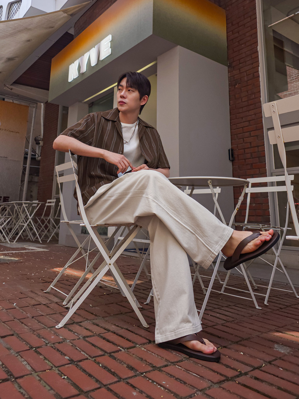(L-7XL)<BR>터킷 セミワイドフィット バンディング綿ズボン 473
