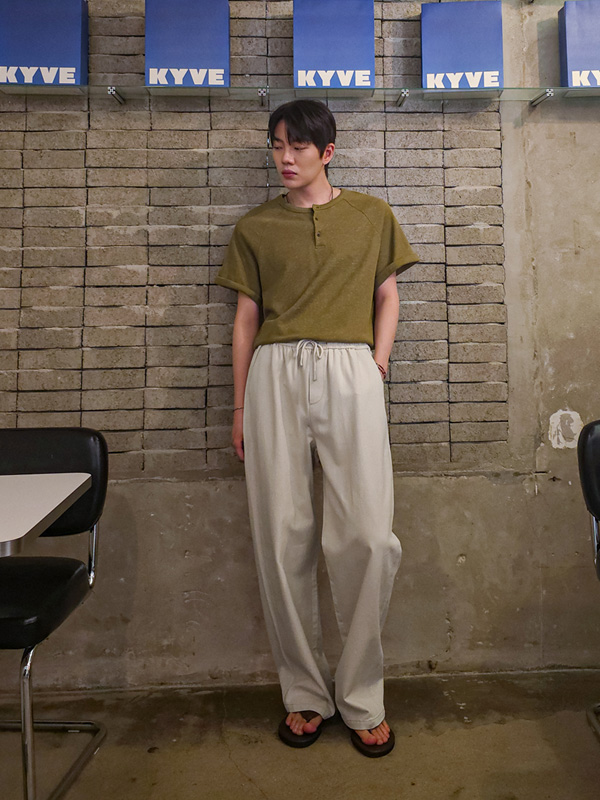 (L-7XL)<BR>터킷 セミワイドフィット バンディング綿ズボン 473