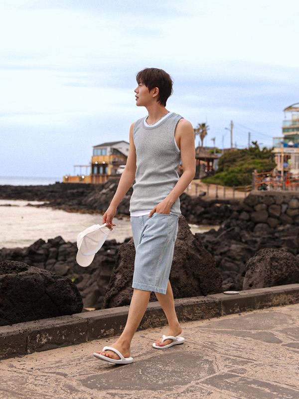 (M-5XL)<br>new 肋骨のある 망고나시