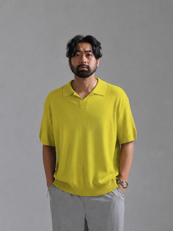 (L-5XL)<br>킨토어 カラー 半袖のニット