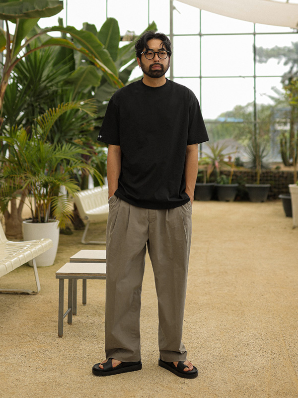 (L-5XL)<BR>비곤 セミワイドフィット リネン バックバンディング バルーンパンツ S019-P