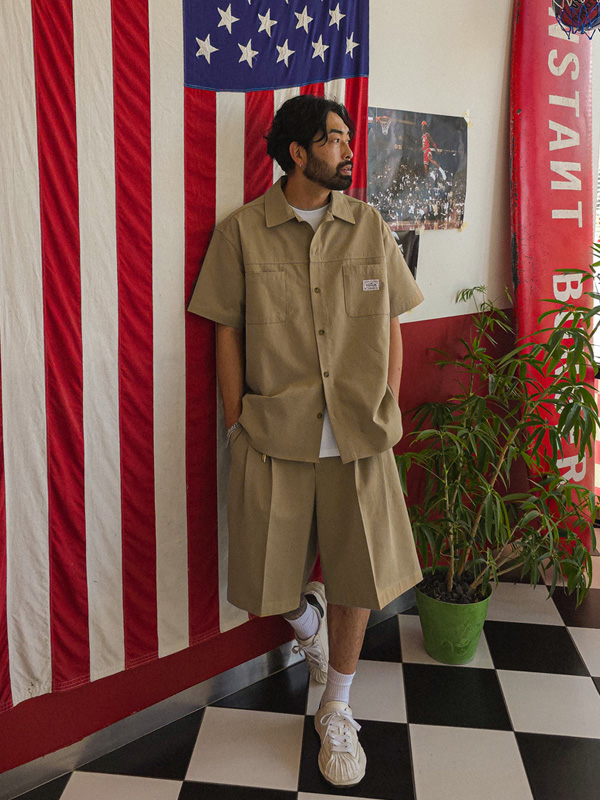 (XL-6XL)<BR>라이네스 절개반팔셔츠 S022-J