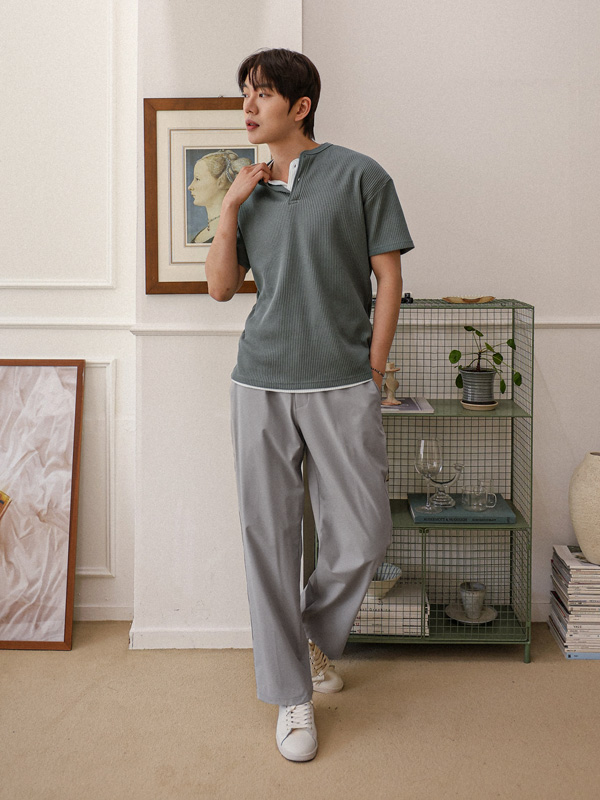 (M-7XL)<BR>무다니아 標準フィット バンディングスラックス P023