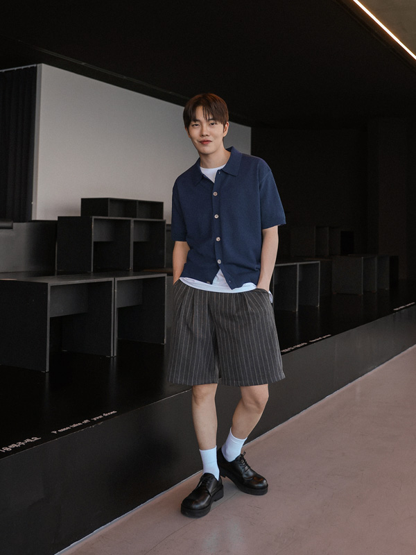 (L-7XL)<BR>로스터스 ストライプ バンディング半ズボン 5120