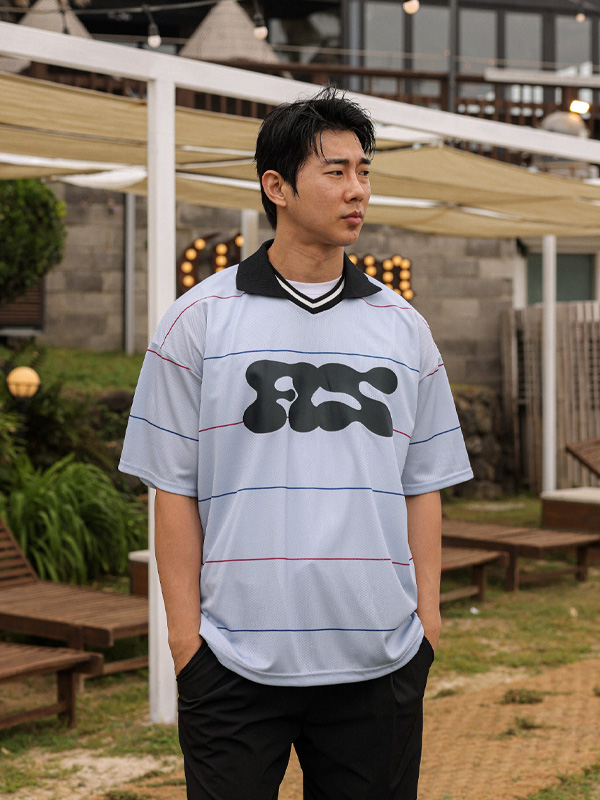 올브라트 ストライプ 半袖襟Tシャツ