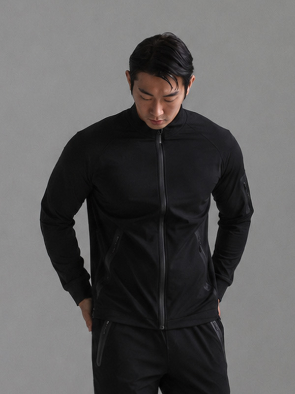 (M-3XL)<br>롱샷 トレーニング ジップアップ<br><font color="#072c81"><B>[ W.DNA ]</B></font>