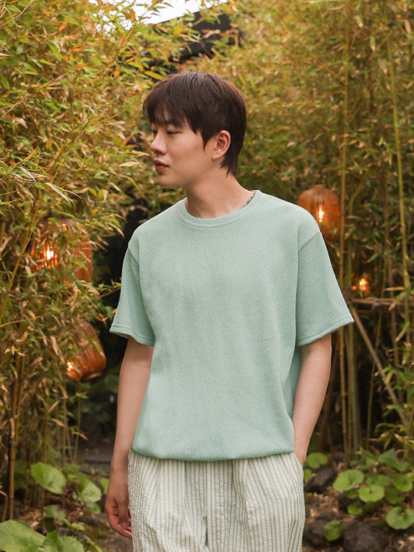 (M-6XL)<br>아프마드 넣은척 하찌반팔니트 <br><font color="#660616"><B>*長さを選択 (基本的な,ロング+5cm)</B></font>