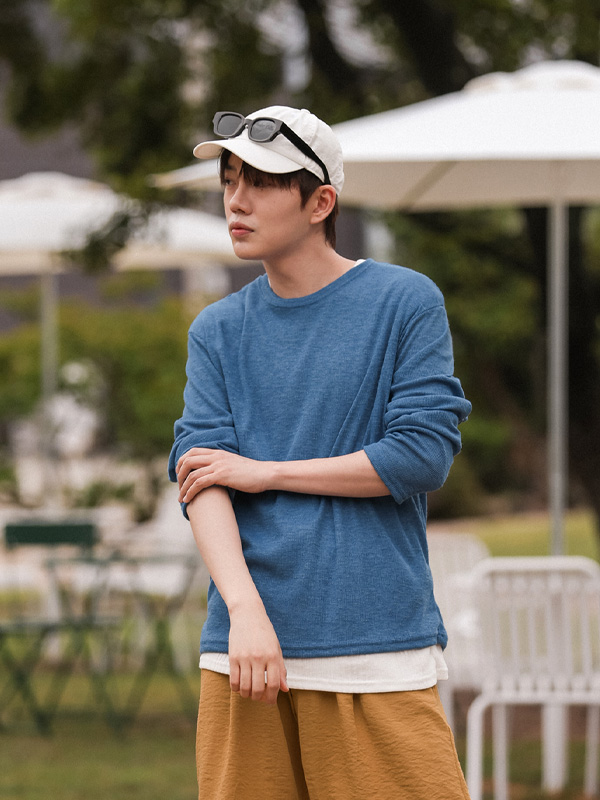 (L-4XL)<BR>픽포드 リネン 長袖Tシャツ
