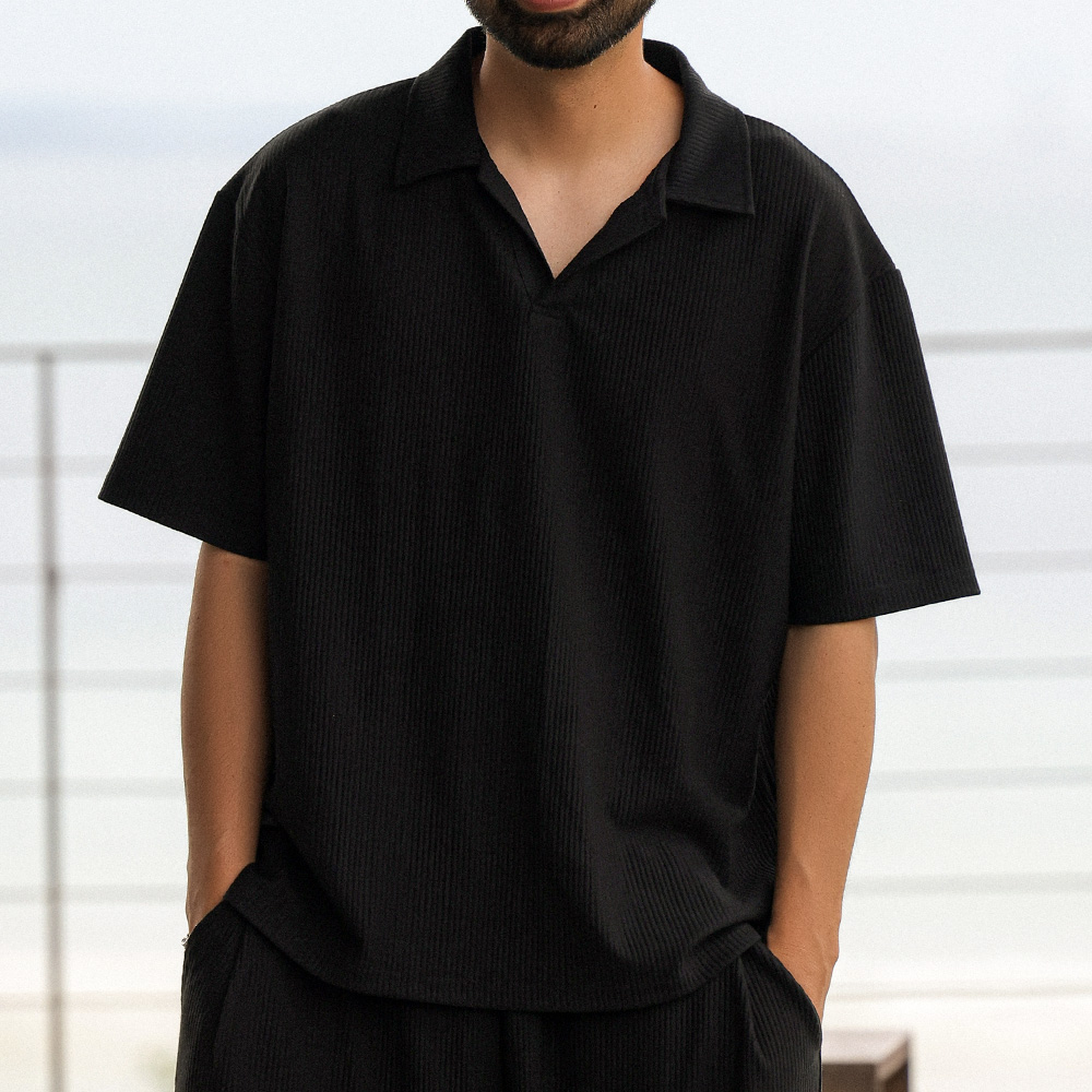 (L-7XL)<br>무티뉴 プリッツ 半袖襟Tシャツ