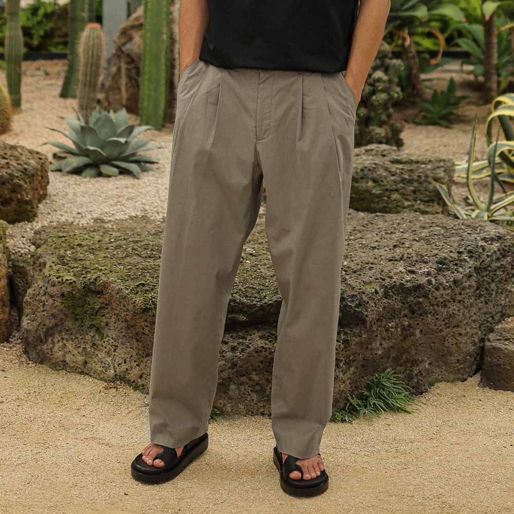 (L-5XL)<BR>비곤 セミワイドフィット リネン 뒷밴딩팬츠 S019-P